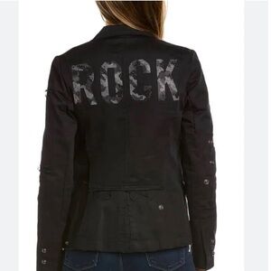 Zadig & Voltaire Black virginia 'ROCK' strass rhinestone Utility Jacket